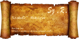 Szabó Rubina névjegykártya