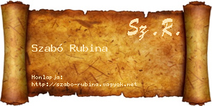 Szabó Rubina névjegykártya
