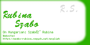 rubina szabo business card